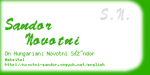 sandor novotni business card